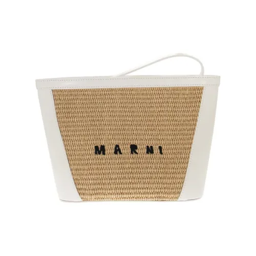 MARNI Рафия Клатч Женские Экрю и Хаки