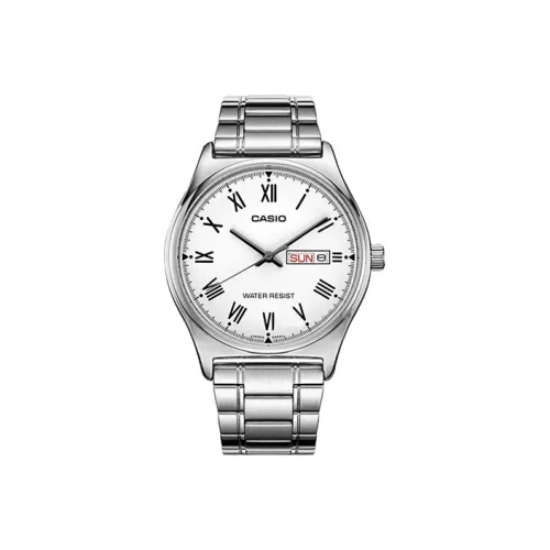 CASIO Standard Series DRESS Collection Кварцевый механизм Нержавеющая сталь Ремешок Часы Мужские Белый циферблат