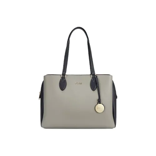 Furla Minerva Кожа Тоут Сумка Сумка для покупок Портативная Сумка через плечо Сумка через плечо Женская Серый Белый и Темно-серый