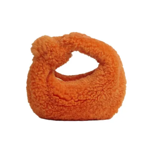 Bottega Veneta Jodie Шерсть Клатч Сумка Мини Женская Светло-Оранжевая