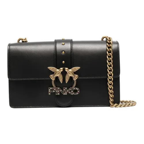 PINKO Love Icon Кожа Swallow Сумка Сумка через плечо Женская Черная