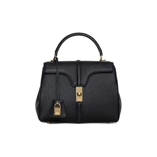 CELINE 16 Коровья кожа Сумка Маленькая Женская Черная