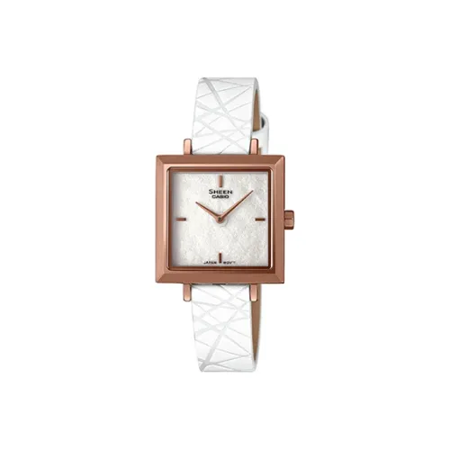 CASIO SHEEN Кварцевый механизм Часы Женские Белый циферблат