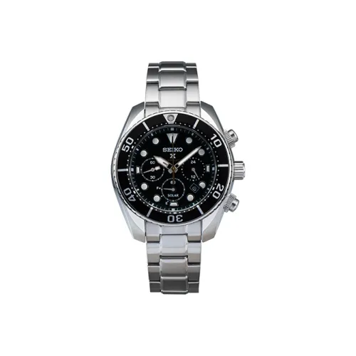 SEIKO Presage Series Солнечный Кварцевый Механизм Нержавеющая Сталь Ремешок Часы Мужские Черный Циферблат