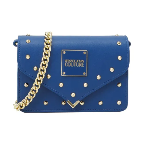 VERSACE JEANS COUTURE Искусственная кожа Сумка через плечо Маленькая Женская Синяя