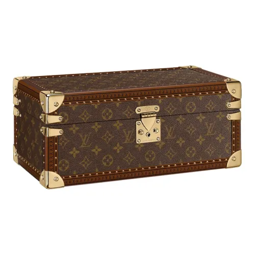 LOUIS VUITTON Coffret Accessoires Холст с кожей Твердый Чехол Хранение Коробка Унисекс Коричневый