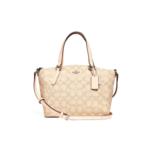 COACH Kelsey Ткань Ручная Сумка Сумка через плечо Сумка на плечо Пельменная Маленькая Женская Светло-Розовая