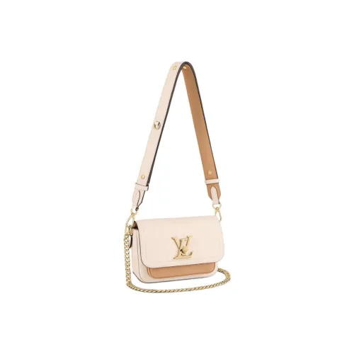 LOUIS VUITTON Lockme Tender Grained Телячья кожа Сумка через плечо Сумка на плечо Женская Бежевая