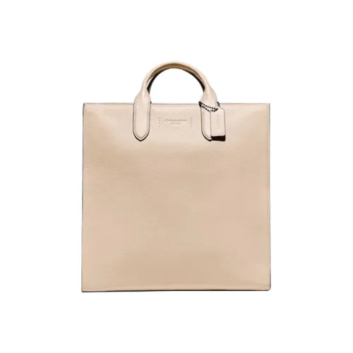 COACH Gotham Кожа Тоут Сумка Сумка для покупок Сумка через плечо Портативная Большая Женская Бежевая