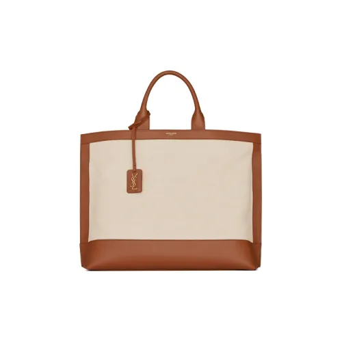 SAINT LAURENT Холст и кожа Сумка Унисекс Кирпично-красный Тауповый