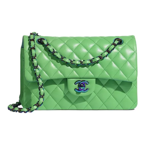 CHANEL Classic Flap CF Lambskin Сумка через плечо Средний Женский Зеленый