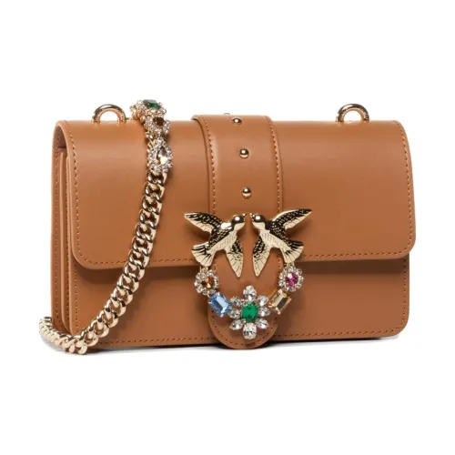 PINKO Кожа Swallow Сумка Сумка через плечо Женская Коричневая