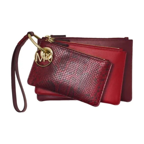 MICHAEL KORS MICHAEL KORS Luggage Collection Кожа 3 в 1 Клатч Кошелек Женские Бычья кровь Красный