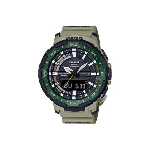 CASIO PRO TREK Collection PRT Кварцевый механизм Смольный ремешок Часы Мужские Зеленый циферблат
