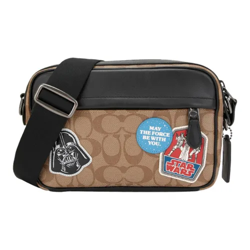 COACH Star Wars Xingji BATTLE Collaboration Graham Canvas Leather Crossbody Bag Medium Men's Khaki