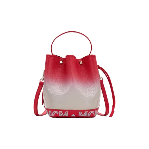 MCM Milano Коровья кожа Сумка Мини Женская Светло-серая и Красная