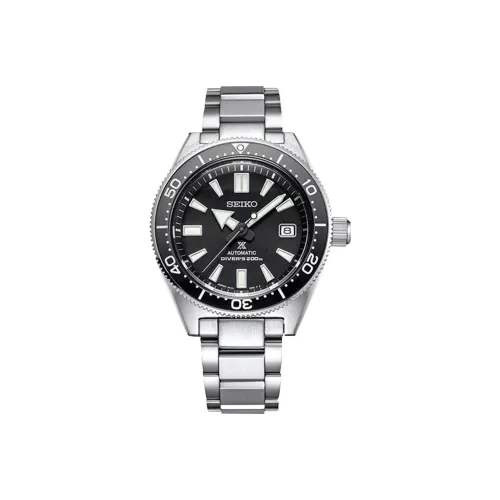 SEIKO Механический механизм часы с ремешком из нержавеющей стали 42,6 мм черный циферблат мужские часы модель SPB051J1