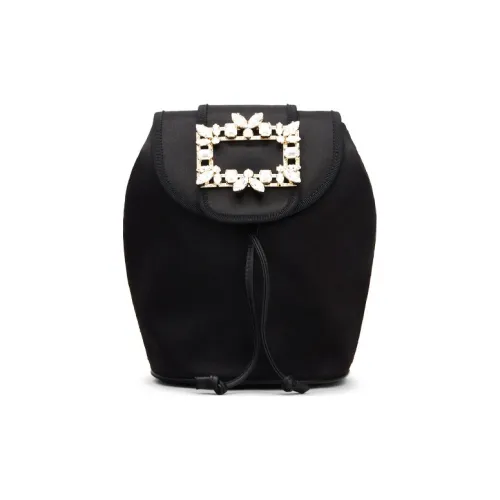 Roger Vivier Шелковый Шнур Ведрообразная Сумка-Рюкзак Цепь Мини Женская Черная