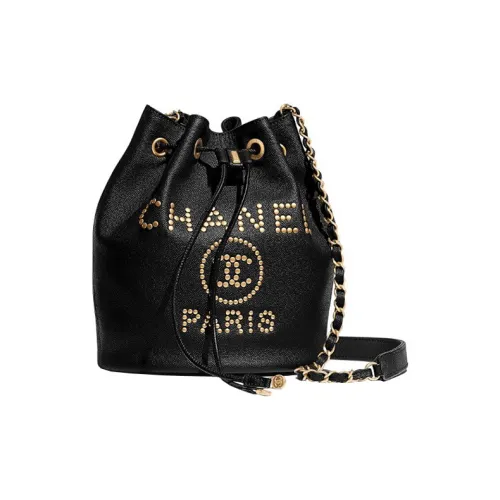 CHANEL Кожа Сумка-ведро Женская Черная