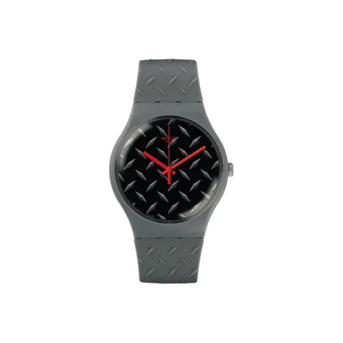Swatch Quartz Механизм Мужские часы Циферблат 41 мм Черный Пластиковый корпус Часы Силиконовый ремешок