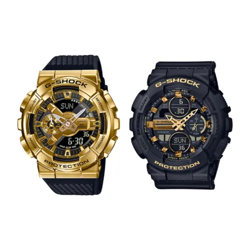 CASIO Парные часы Коллекция GM GMA Коллекция Кварцевый механизм Смольный ремешок Часы Унисекс Черный циферблат