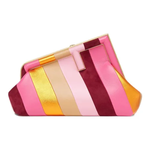 FENDI First Клатч из овечьей кожи сумка через плечо маленькая женская фуксия фуксия многоцветный