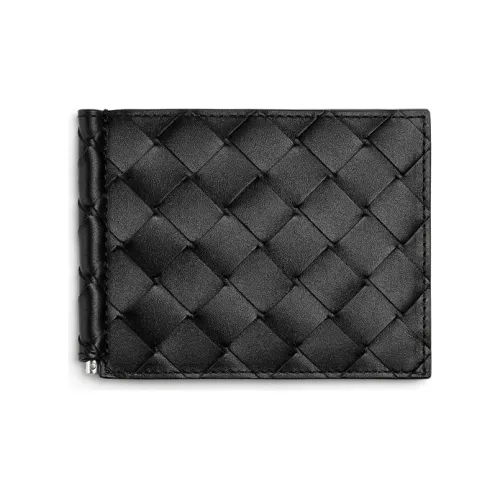 Bottega Veneta Коровья кожа Металлическая нижняя заколка Кошелек Стандартный Мужской Черный