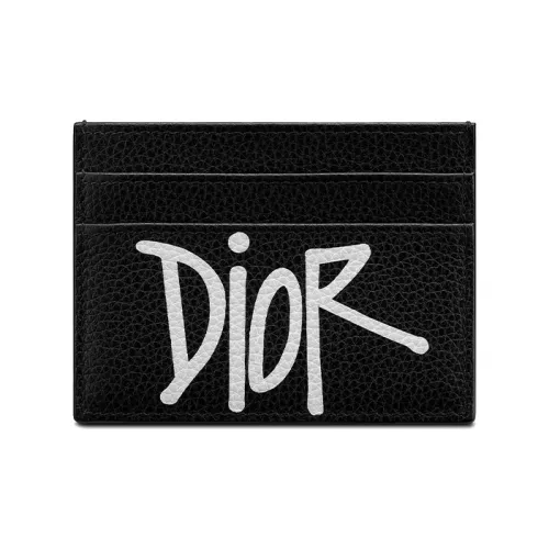 DIOR Shawn Коллаборация Коровья кожа Держатель для карт Унисекс Черный