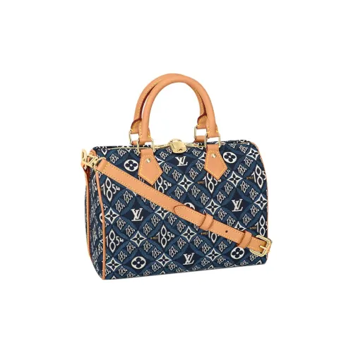 LOUIS VUITTON Speedy Кожа Подушка Сумка Сумка через плечо Сумка Женская Синяя