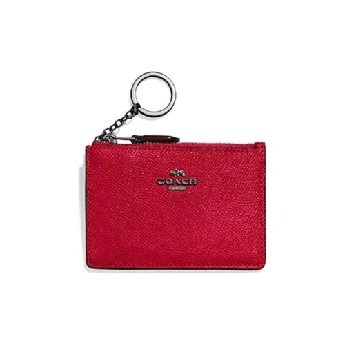 COACH Skinny Id Case Кожаный держатель для карт Держатель для карт Женский Медный Красный Темно-красный
