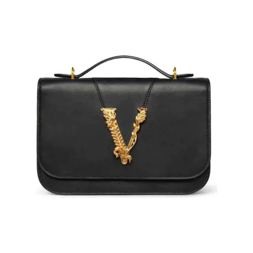 VERSACE Virtus Кожа Сумка через плечо Женская Черная