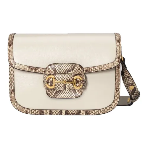GUCCI Horsebit 1955 Кожа Седло Сумка Сумка через плечо Маленькая Женская Белая Бежевая