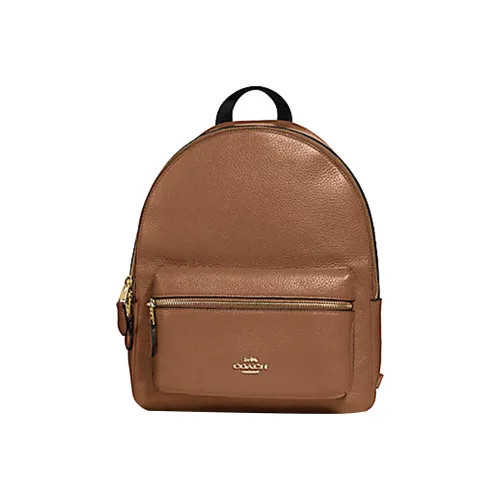 COACH Charlie Коровья кожа Рюкзак Средний Женские Коричневый