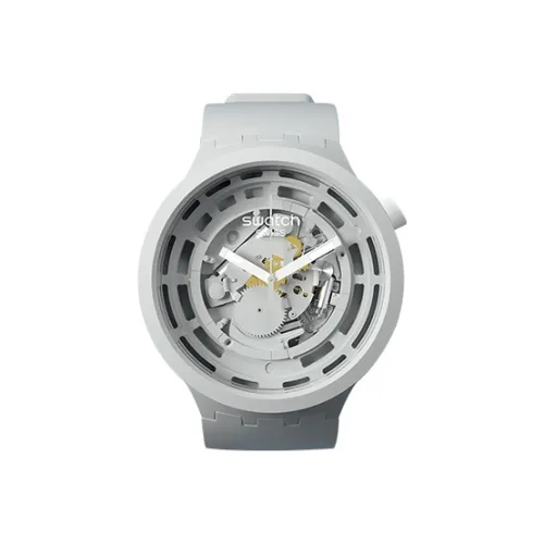 Swatch Quartz Механизм Унисекс Часы 47 мм Черепный циферблат Керамические корпуса Керамический ремешок SB03M100
