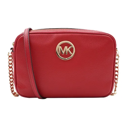 MICHAEL KORS Fulton кожаная сумка Camera сумка через плечо большая женская красная