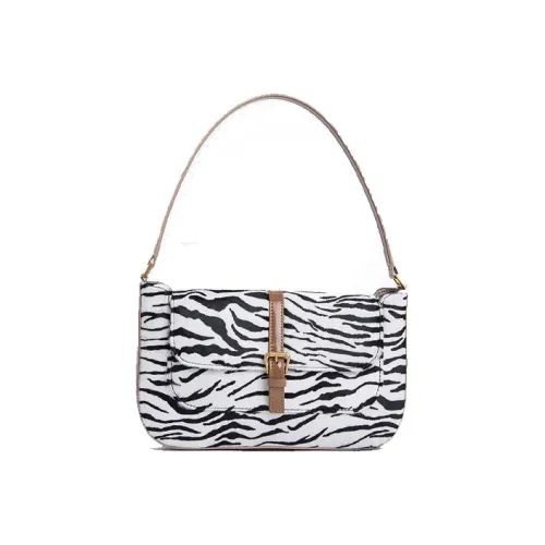 By Far Miranda Кожа Плечевая Сумка Плечевая Сумка Женская Черно-Белая