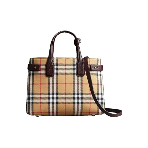 Burberry Сумка через плечо с вставками из кожи маленькая сумка женская темно-красный