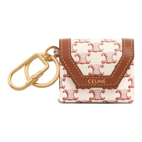 CELINE Чехол для наушников из коровьей кожи женский красный