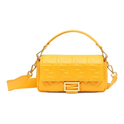 FENDI Baguette Напп-Кожа Сумка через плечо Средняя Женская Оранжевая