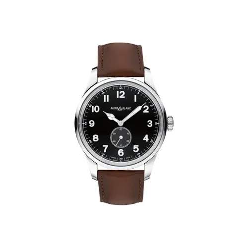 MONTBLANC Автоматический Механический Часы Мужские 44 мм Черный Циферблат Корпус из Нержавеющей Стали Ремешок из Коровьей Кожи