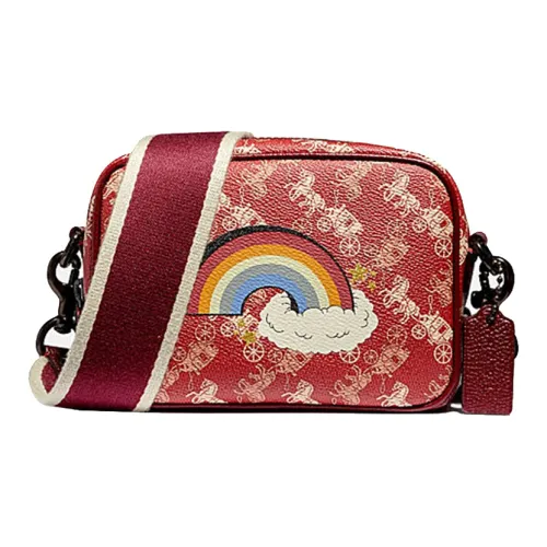 COACH Camera Холст с кожей Camera Сумка Сумка через плечо Маленькая Женская Красная