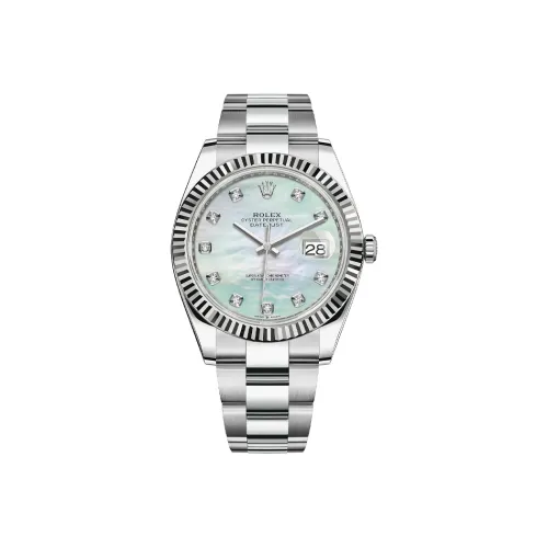 ROLEX Log Series Автоматический Механический Часы Мужские 41 мм Белый Циферблат Оболочка из Оистерстел Ремешок из Оистерстел