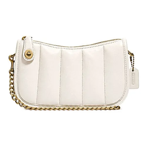 COACH Swinger Овчина Сумка через плечо Маленькая сумка Сумка Сумка через плечо Женская Розовая Белая