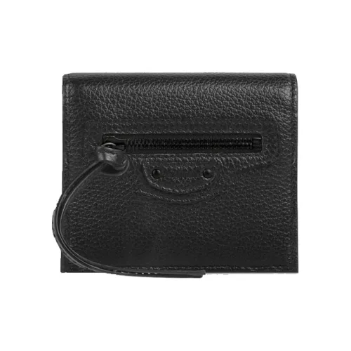 Balenciaga Neo Classic Grained Телячья кожа Держатель для карт Монетница Мужской Черный