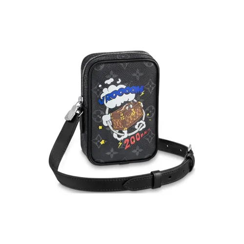 LOUIS VUITTON Danube Покрытый холст Сумка через плечо Стандартная Мужская Черная