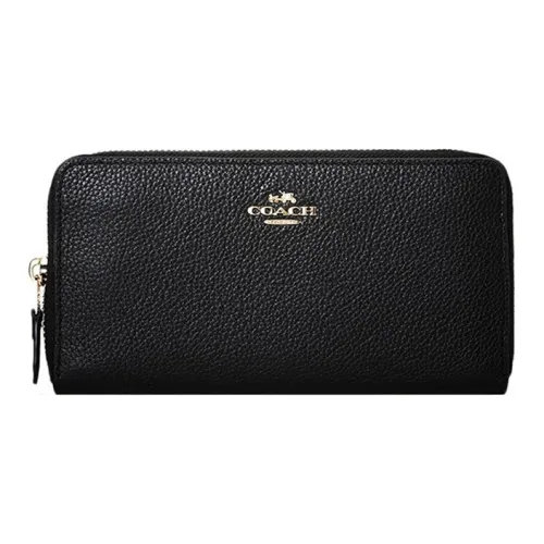 COACH GRAIN LEATHER Клатч Кошелек Женские Черный
