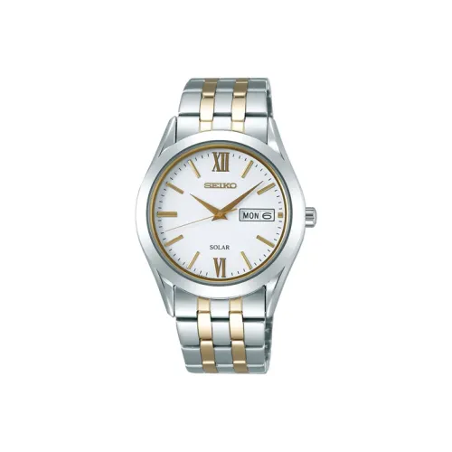 SEIKO Кварцевый механизм нержавеющая сталь ремешок часы 36*29,3 мм мужские белый циферблат SBPX085