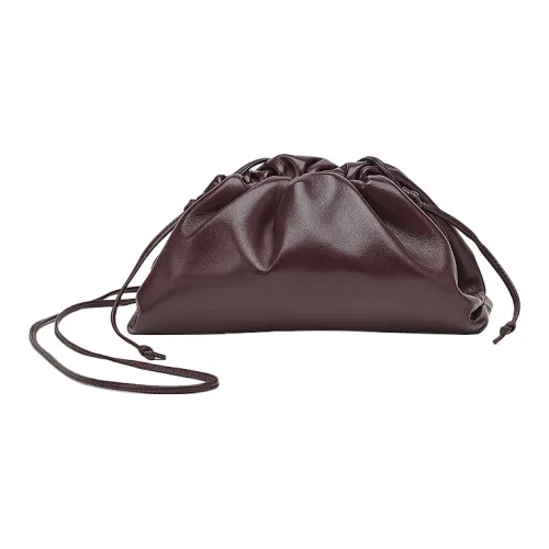 Bottega Veneta POUCH Облачная Сумка Коровья Кожа Клатч Сумка Сумка через плечо Сумка через плечо Мини Женская Темный Виноградный