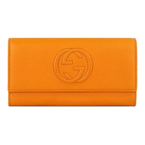 GUCCI Soho кожаный кошелек женский желтый