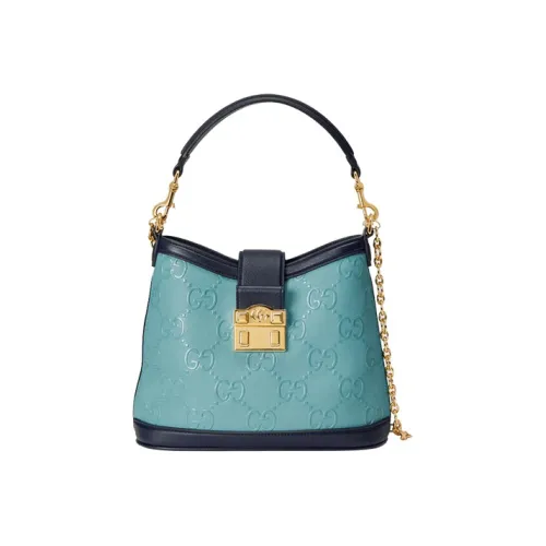 GUCCI Кожа Плечевая Сумка Маленькая Женская Синяя